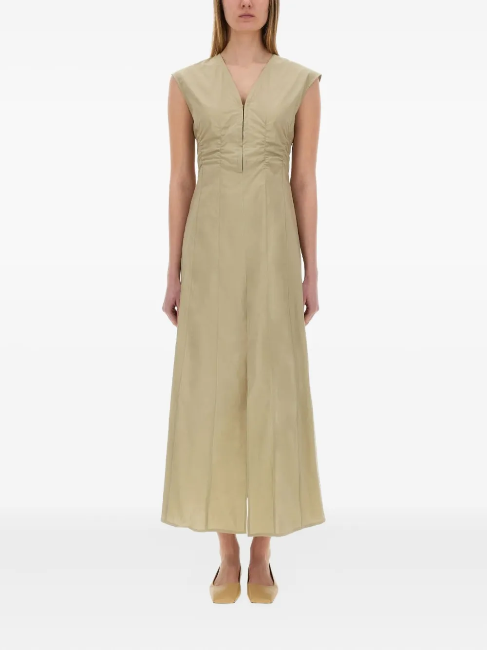Alysi V-neck Maxi Dress In Green
