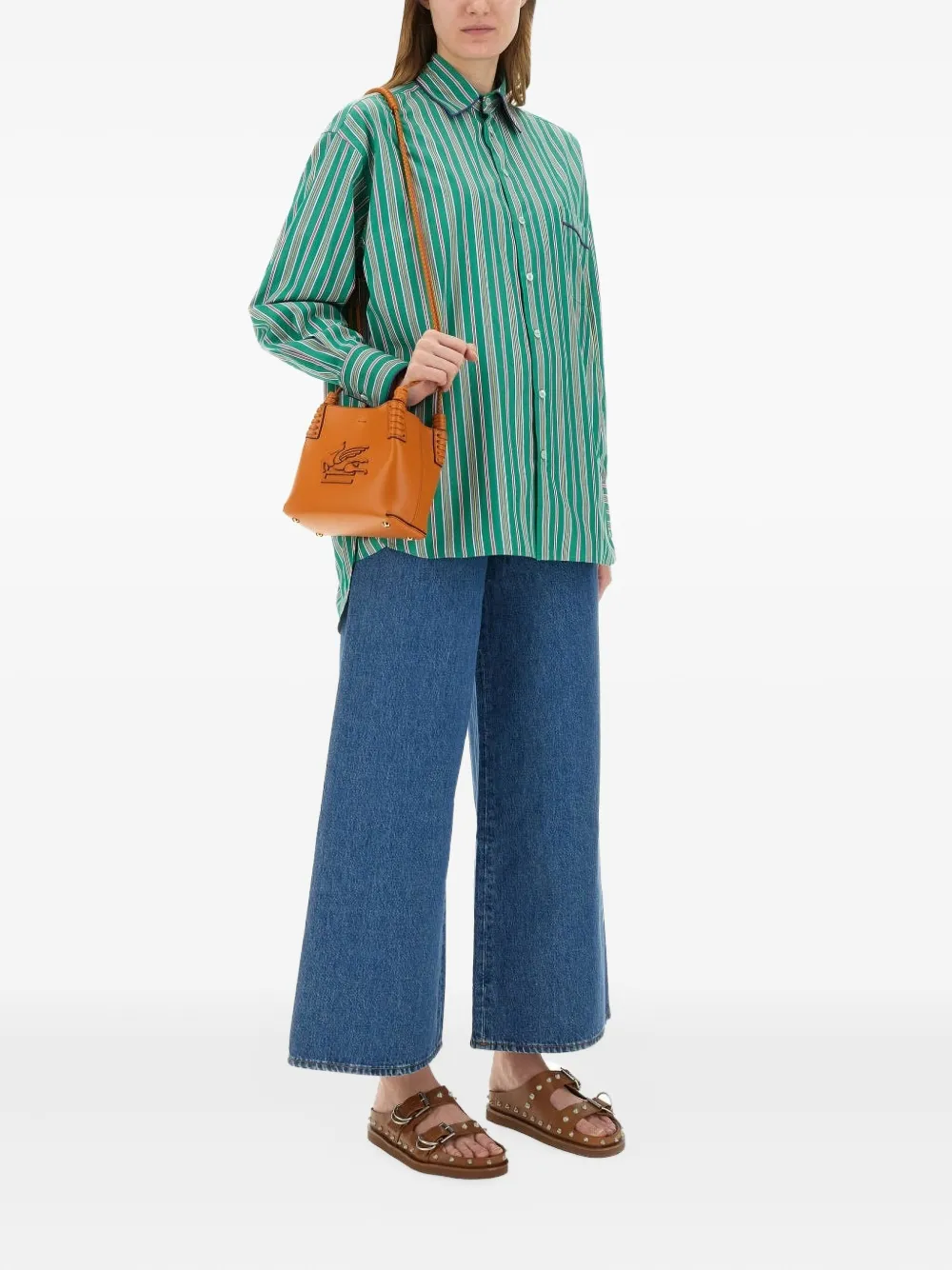 ETRO striped cotton shirt - Groen