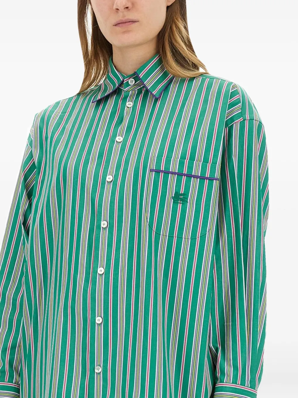 ETRO Gestreept katoenen blouse Groen