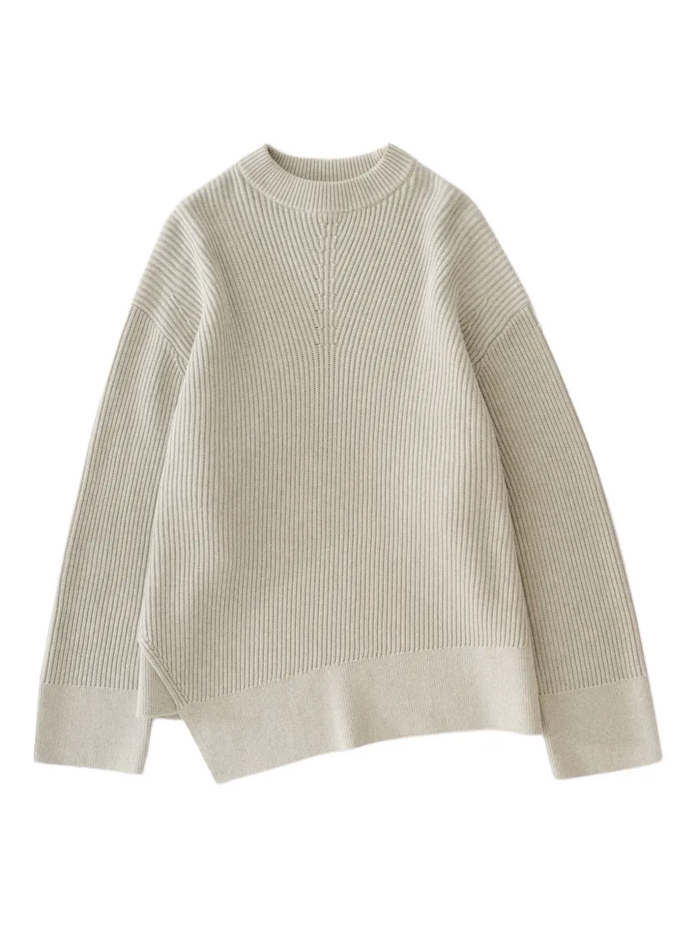Studio Nicholson Verda geribbelde trui met asymmetrische afwerking Grijs