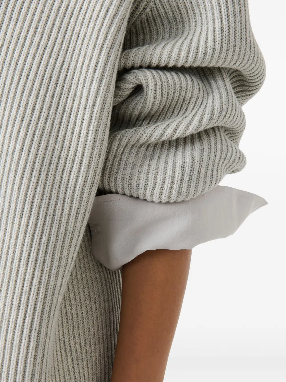 Studio Nicholson Verda geribbelde trui met asymmetrische afwerking Grijs