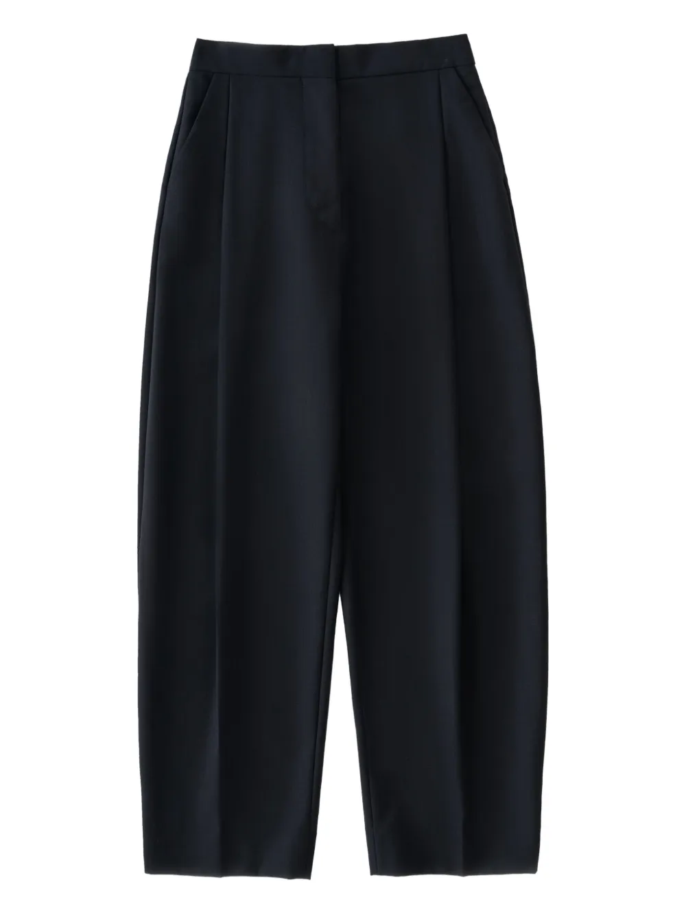 Studio Nicholson Pantaloni a gamba ampia con pieghe - Blu