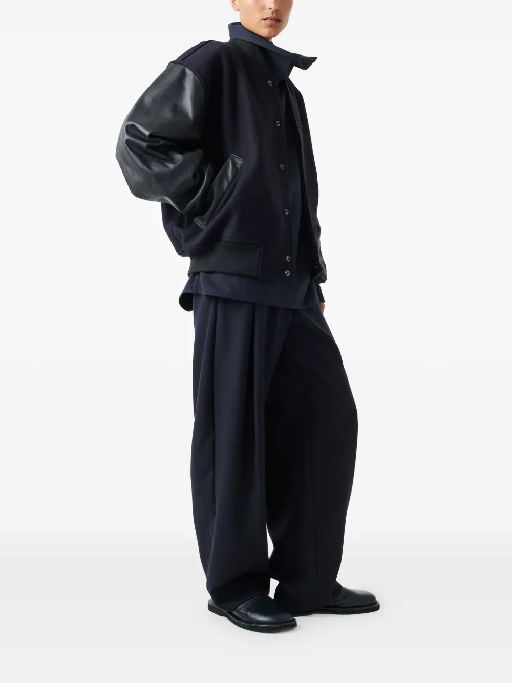  Studio Nicholson Pleated Wide-leg Trousers - Blue 