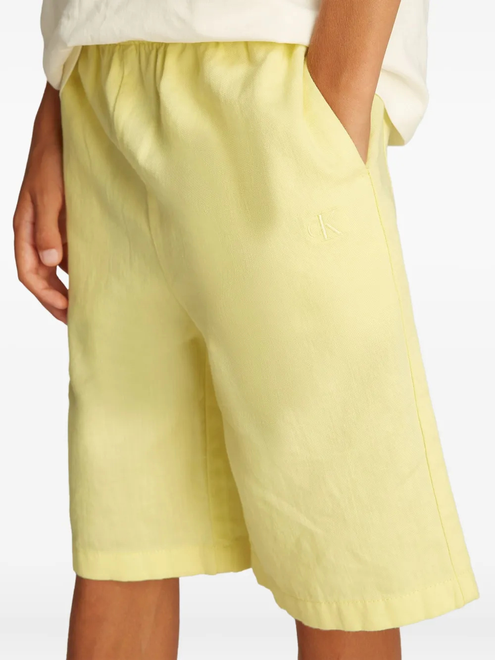 Calvin Klein Kids Shorts met elastische taille Geel