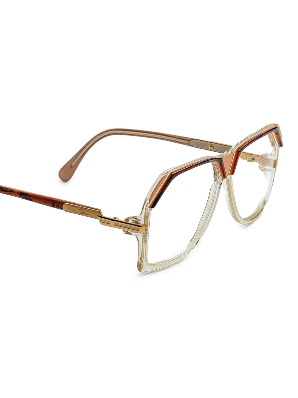 Cazal Oversized bril met schildpadschild-design Beige