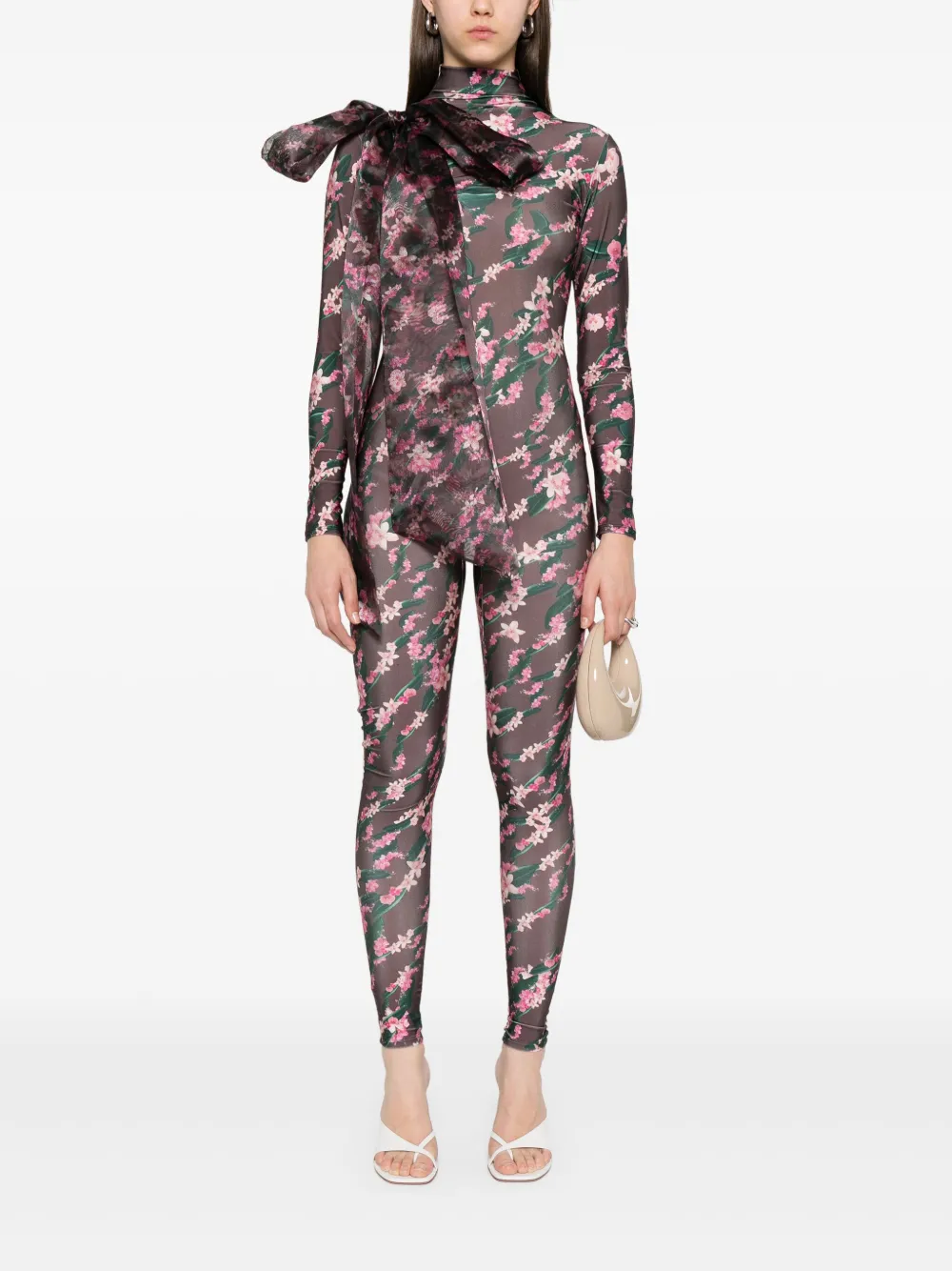 Atu Body Couture Jumpsuit met bloemenprint - Bruin