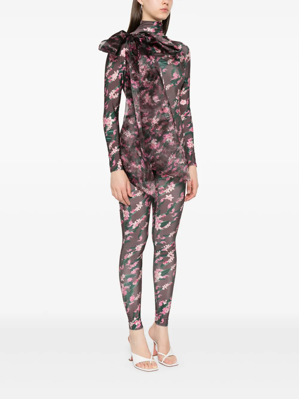 Shop Atu Body Couture Floral-print Jumpsuit