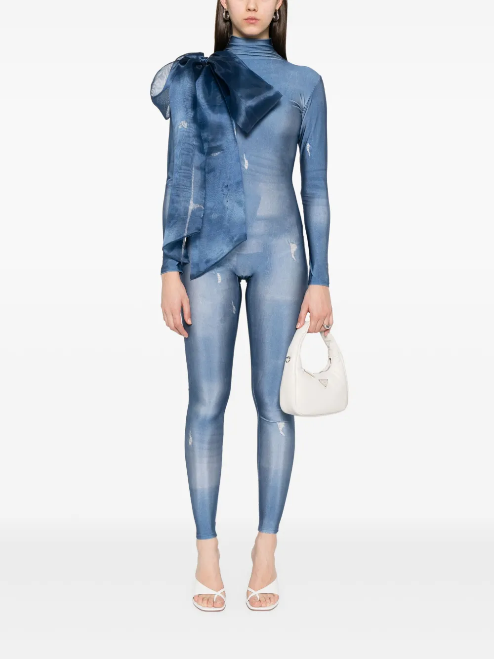 Atu Body Couture Jumpsuit met denim print - Blauw