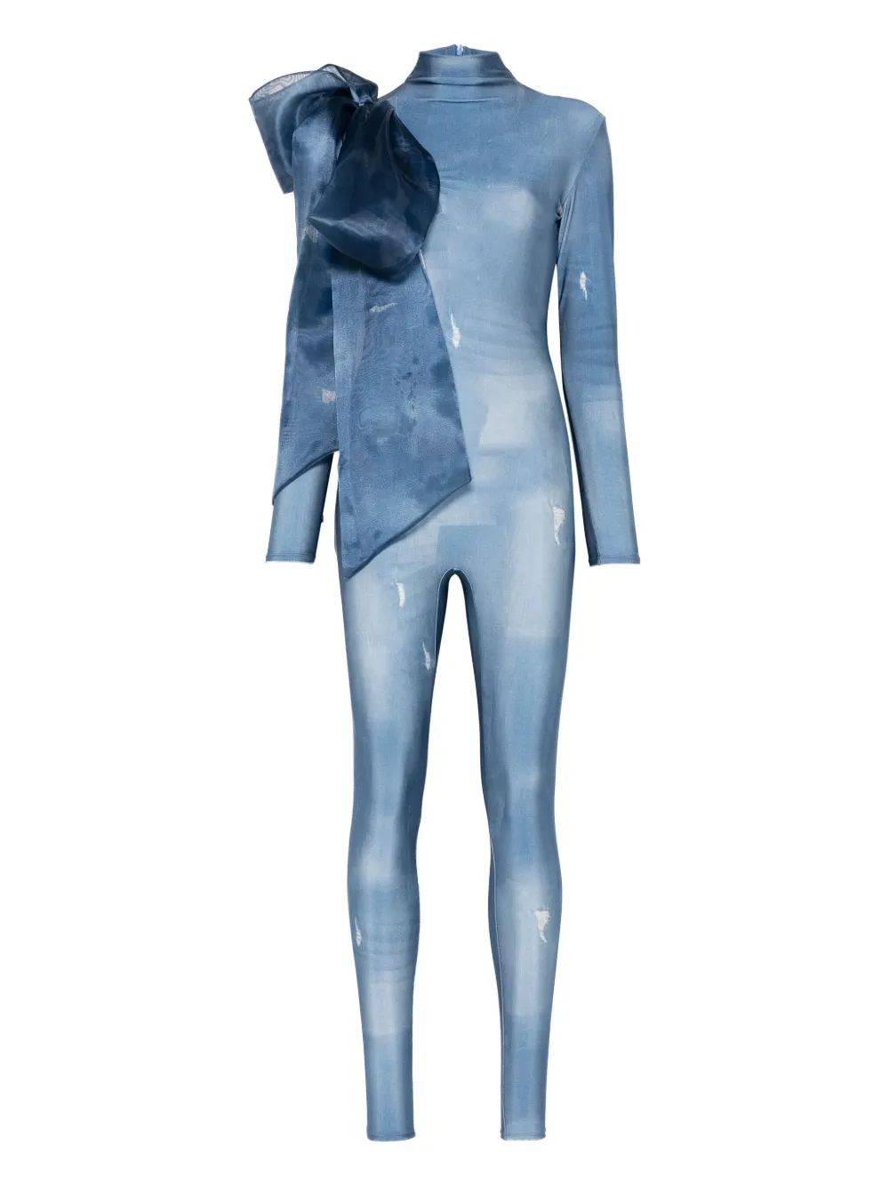 Atu Body Couture Denim-print Jumpsuit