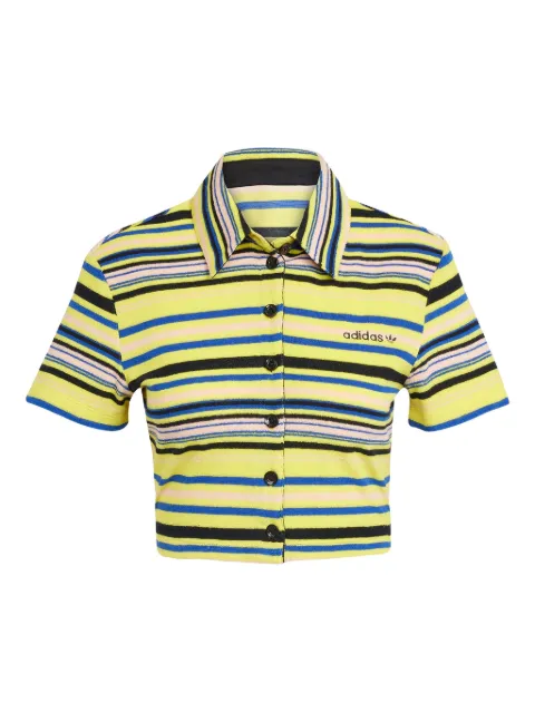 adidas striped cropped shirt