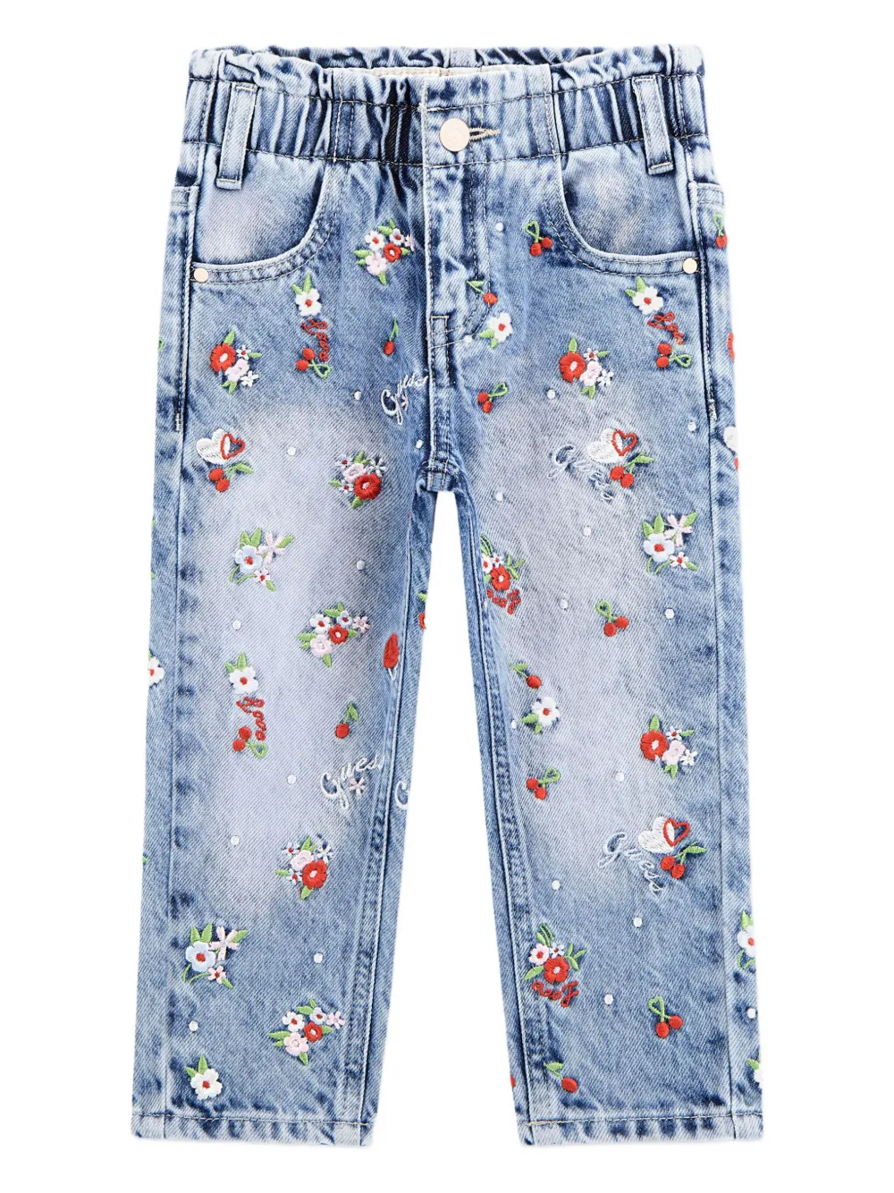 Guess kids Jeans met geborduurde bloe Blauw
