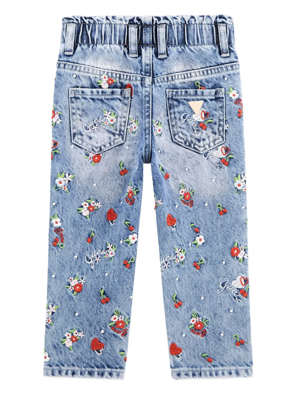 guess kids Jeans met geborduurde bloemen Blauw