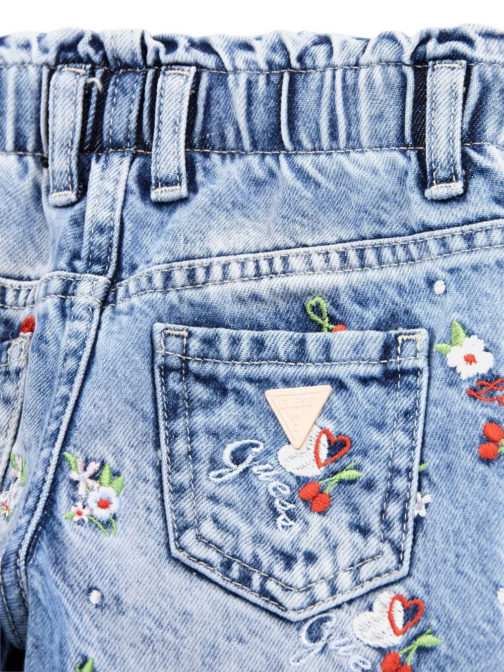 guess kids Jeans met geborduurde bloemen Blauw