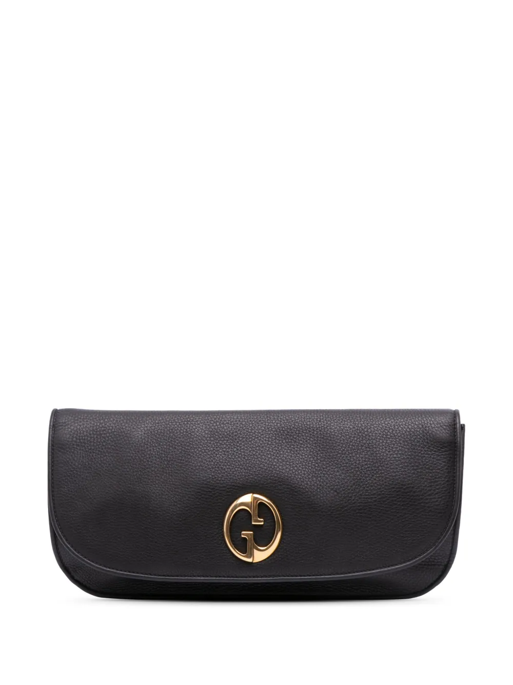 Gucci Pre-Owned 2016-2024 Leather 1973 Flap clutch bag - Nero
