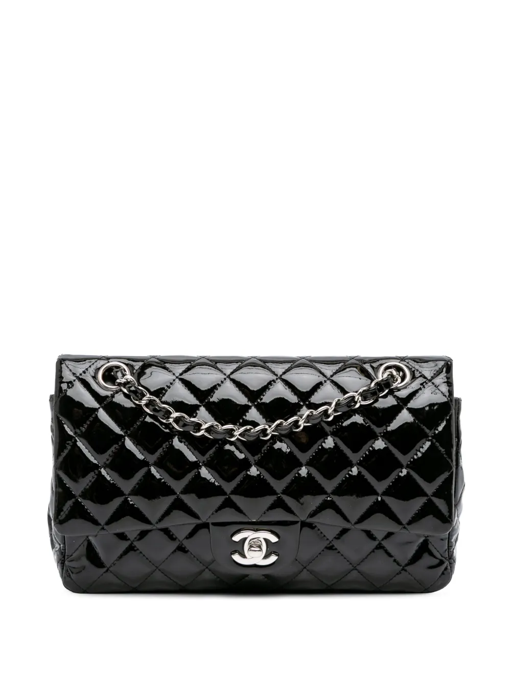 CHANEL Pre-Owned 2010-2011 Medium Classic Patent Double Flap shoulder bag | Black | Image 1