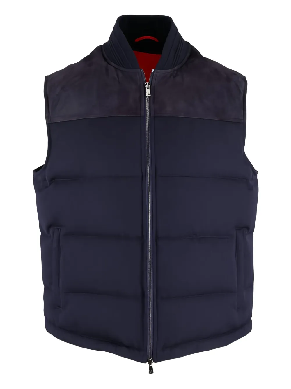 Isaia Quilted Suede Gilet