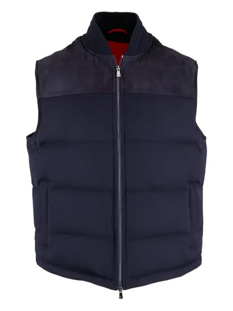 Isaia quilted suede gilet 