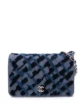 CHANEL Pre-Owned 2017-2018 Denim and Velvet Wallet On Chain crossbody bag - Blue