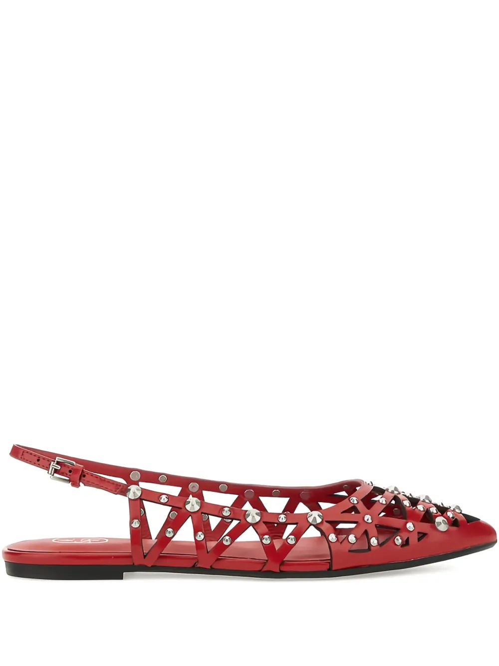 Ash studd-embellishment flat pumps Rood