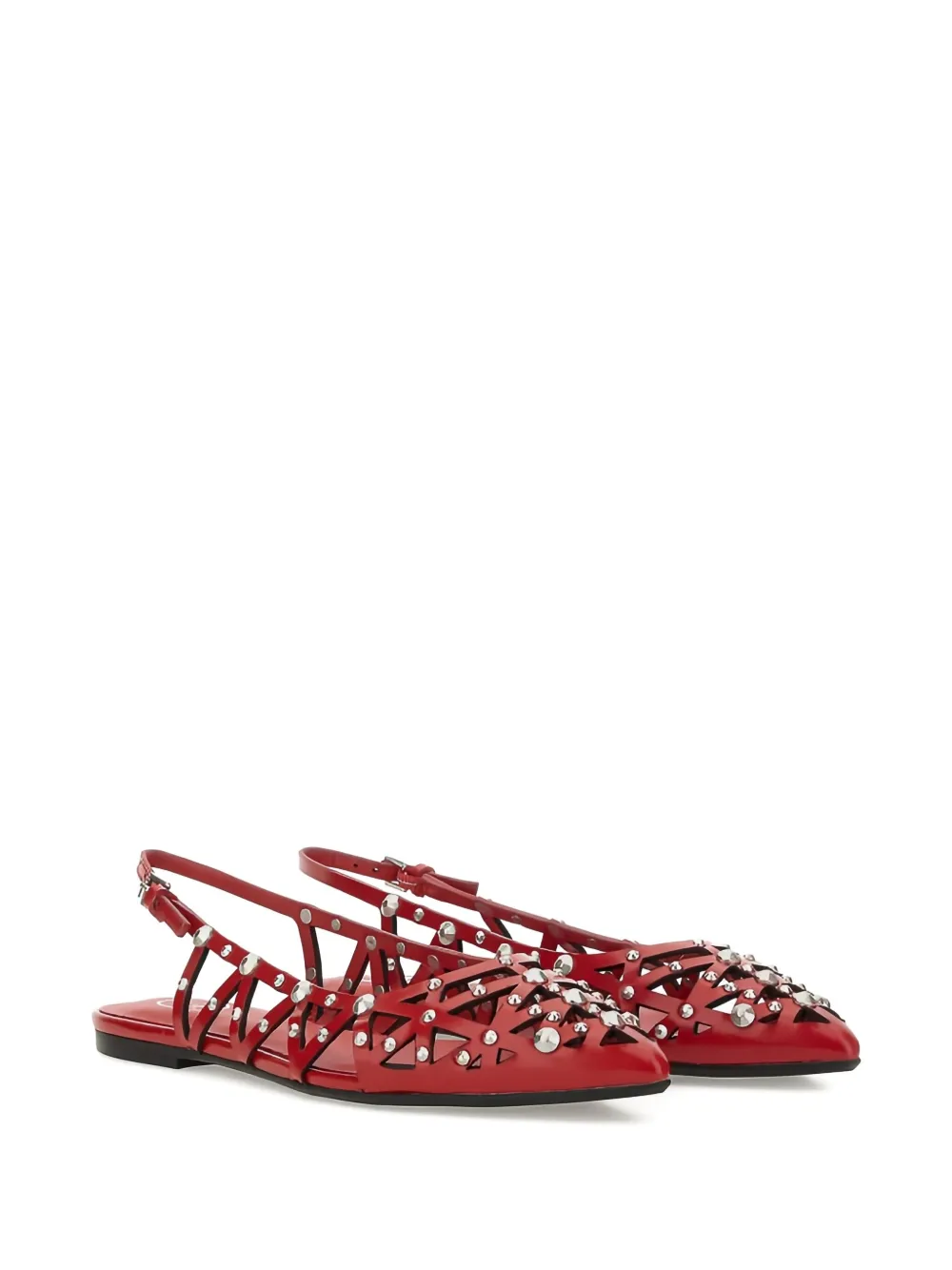 Ash studd-embellishment flat pumps Rood