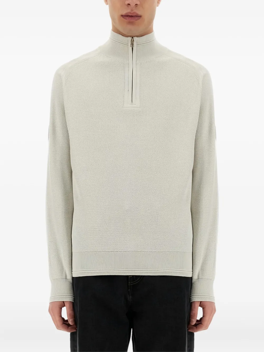 Belstaff half-zip logo-patch sweater Wit