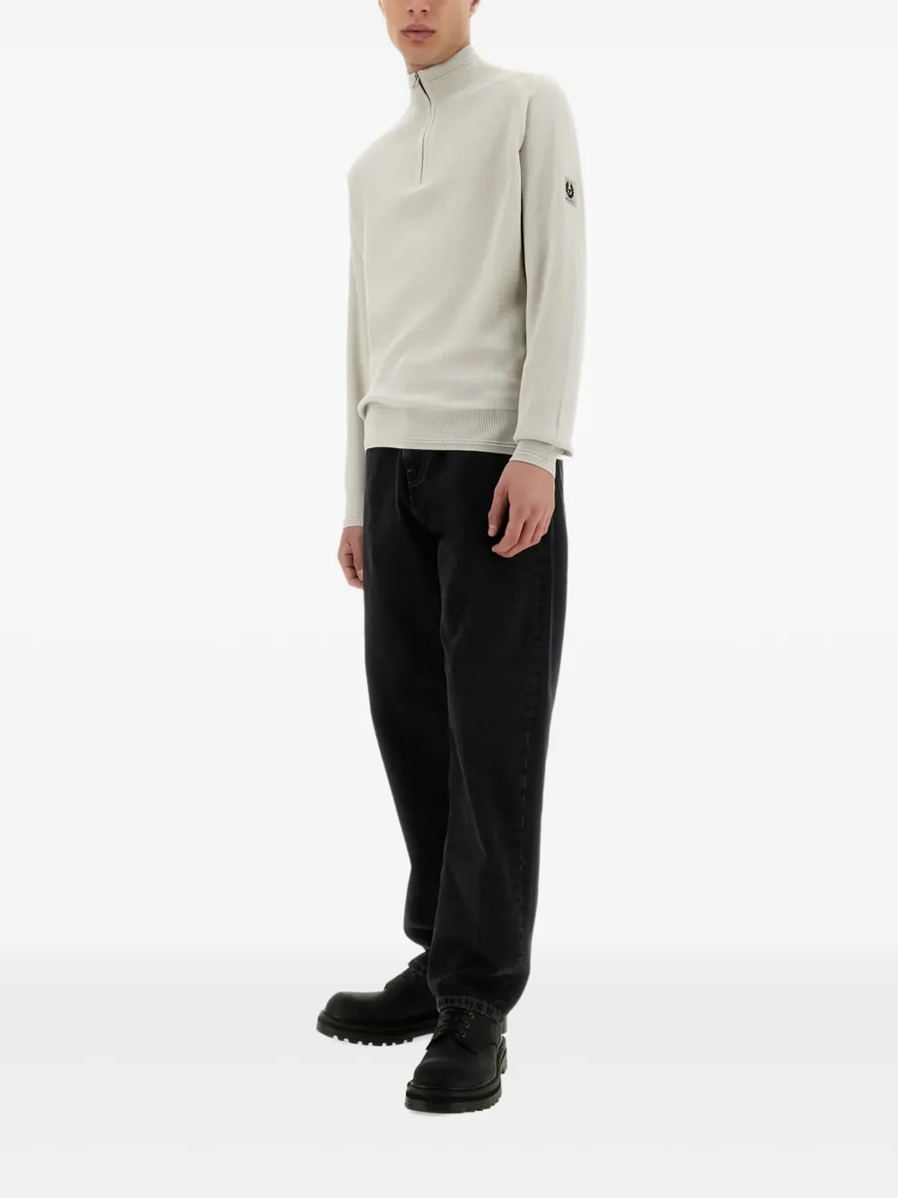 Belstaff half-zip logo-patch sweater Wit