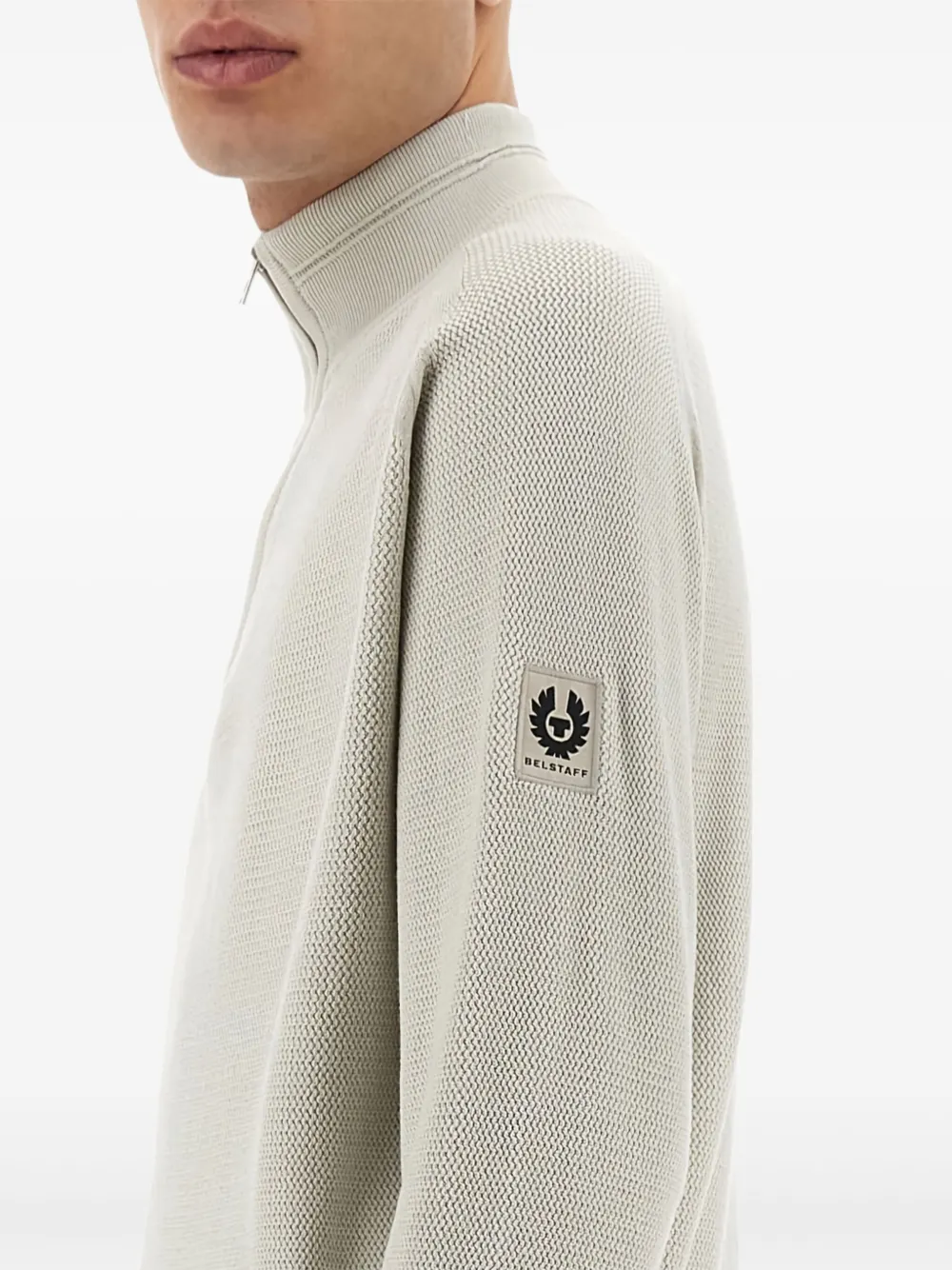 Belstaff half-zip logo-patch sweater Wit