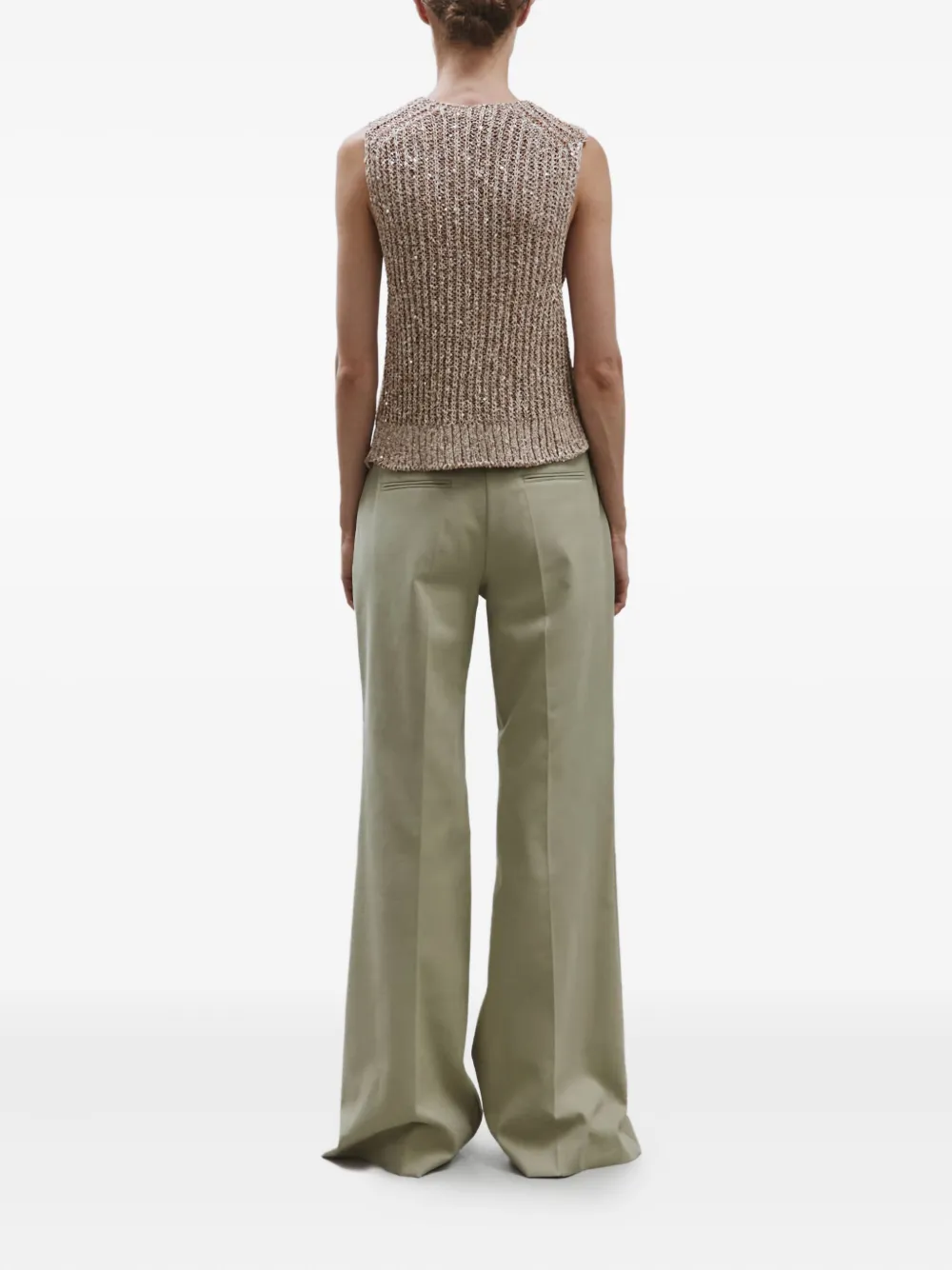 Alysi sequin-embellished vest Beige