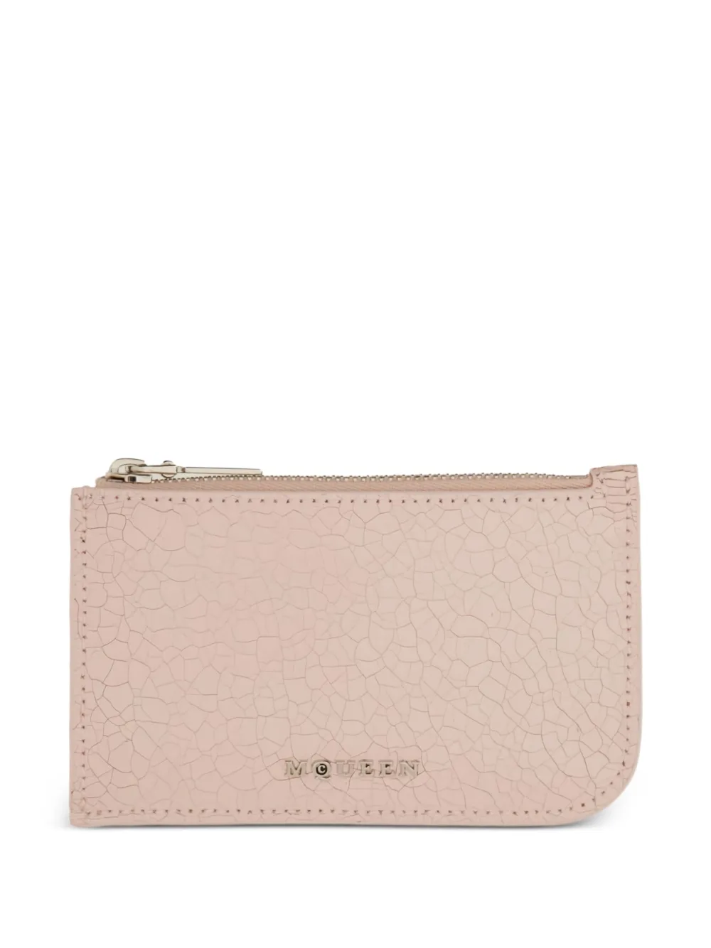 Alexander McQueen Portemonnee met rits van gebarsten leer Roze