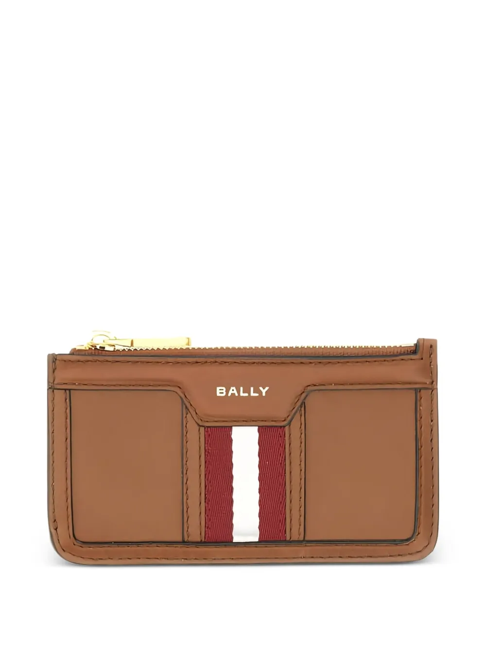 Bally stripe-detail leather card holder Bruin