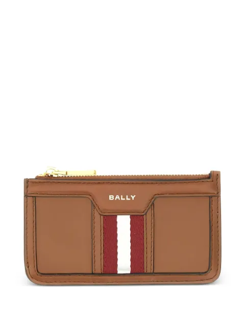 Bally stripe-detail leather card holder