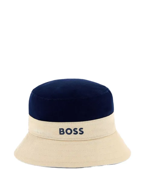 BOSS Kidswear logo-print reversible bucket hat