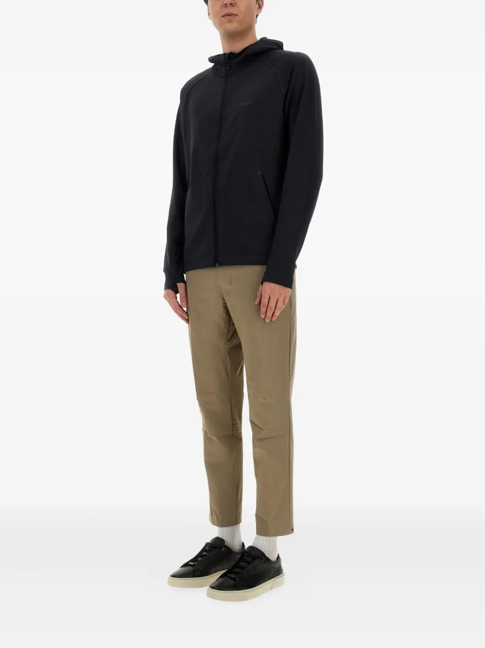 BOSS elastic-waistband tapered trousers - Beige