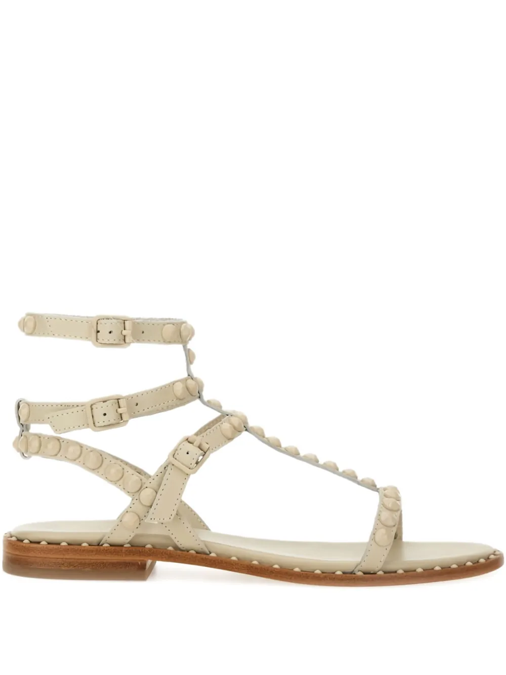 Ash studded leather flat sandals White