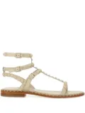 Ash studded leather flat sandals - White