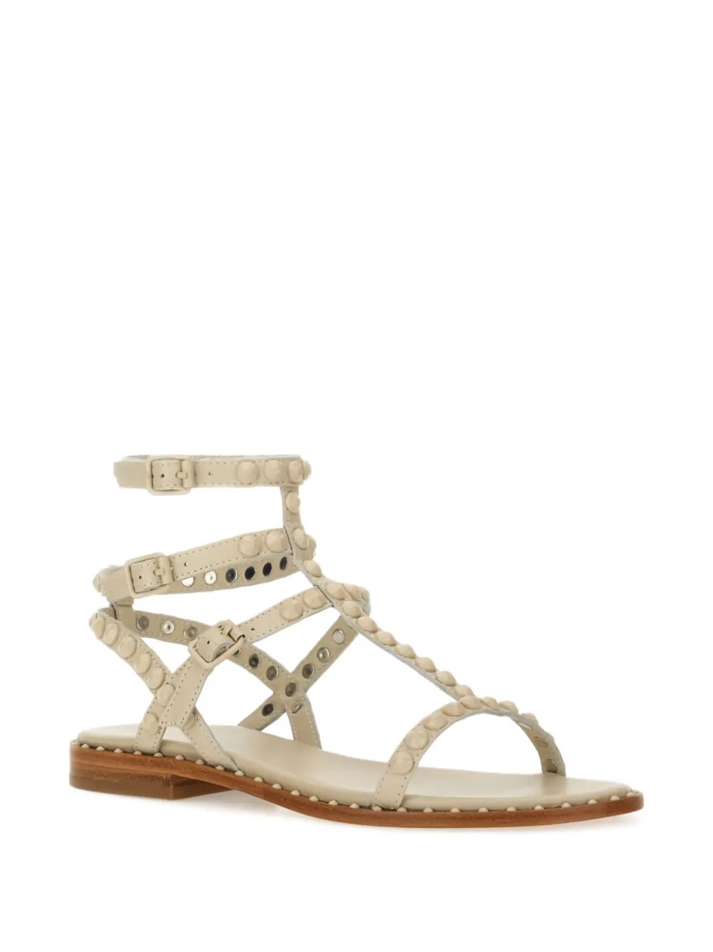 Ash studded leather flat sandals White