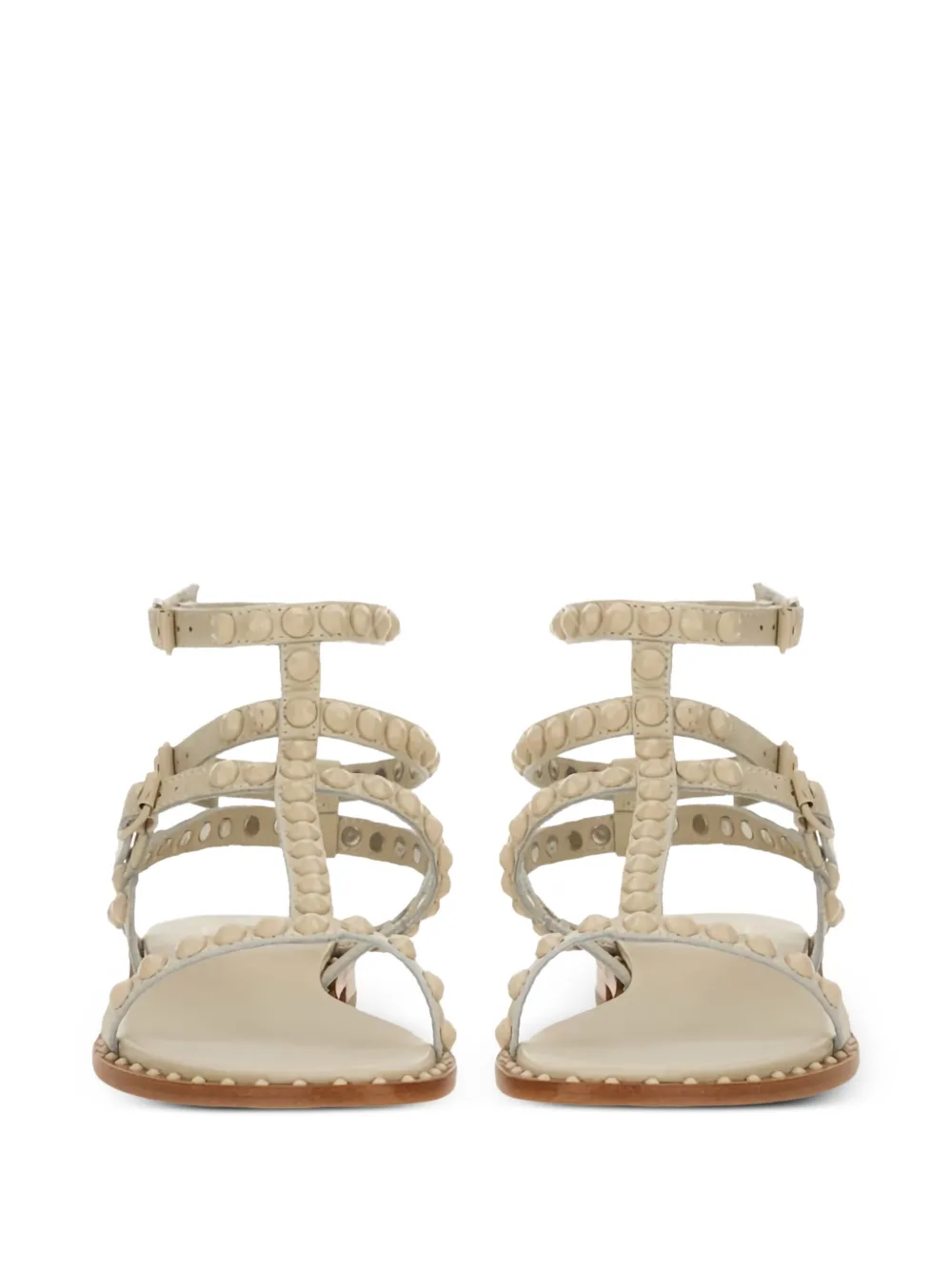 Ash studded leather flat sandals White