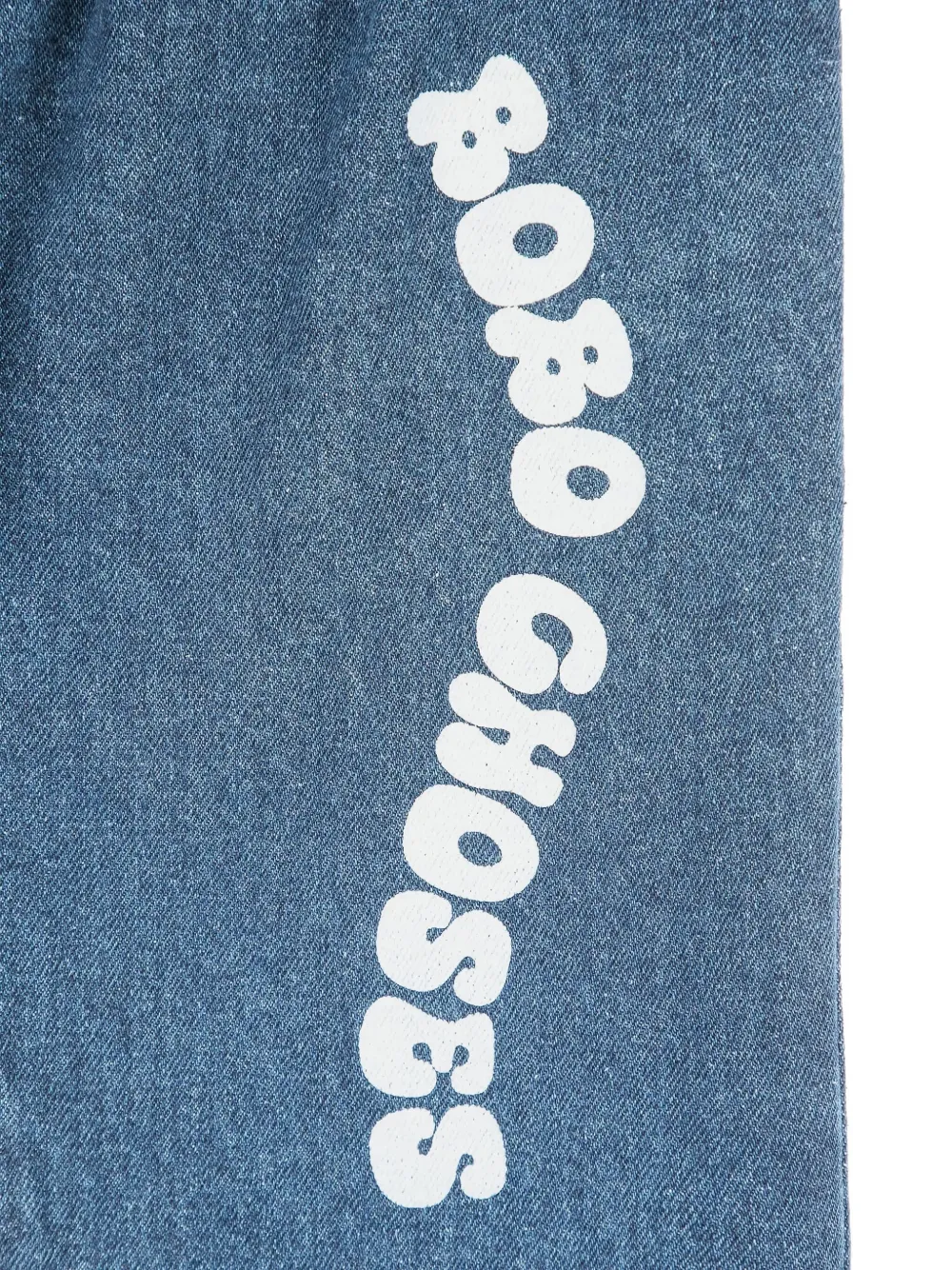 Bobo Choses elastic-waist logo-print jeans Blauw