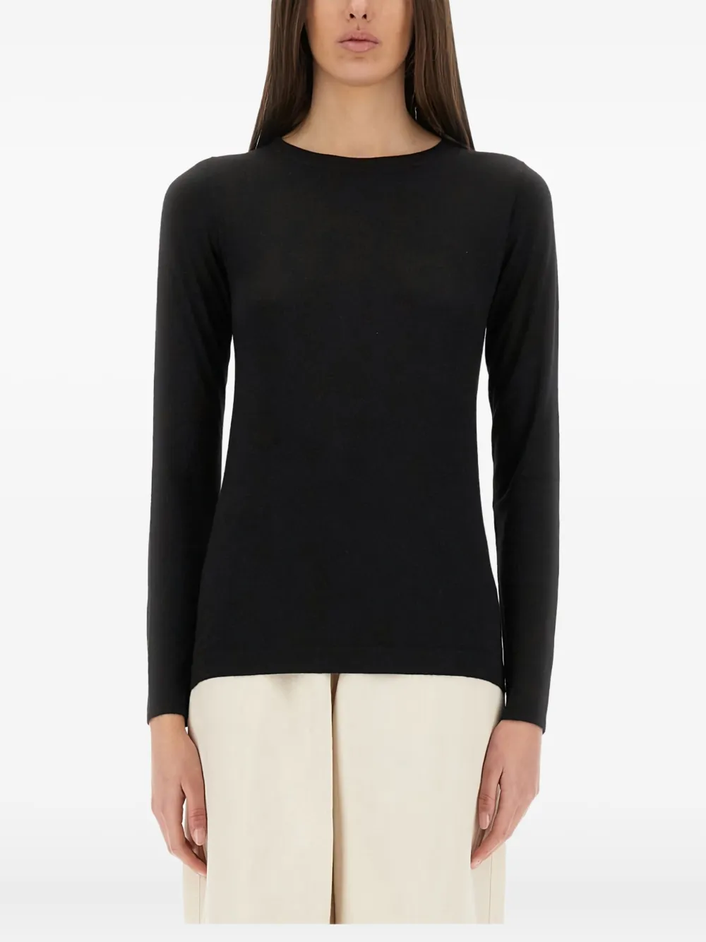 Brunello Cucinelli Top met lange mouwen Zwart