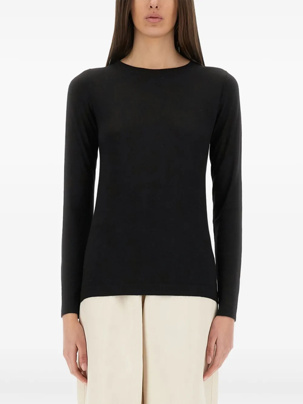 Brunello Cucinelli Top met lange mouwen Zwart