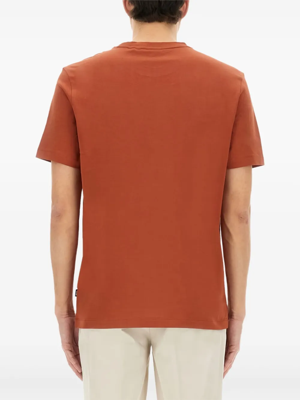 BOSS Katoenen T-shirt met logoprint Rood