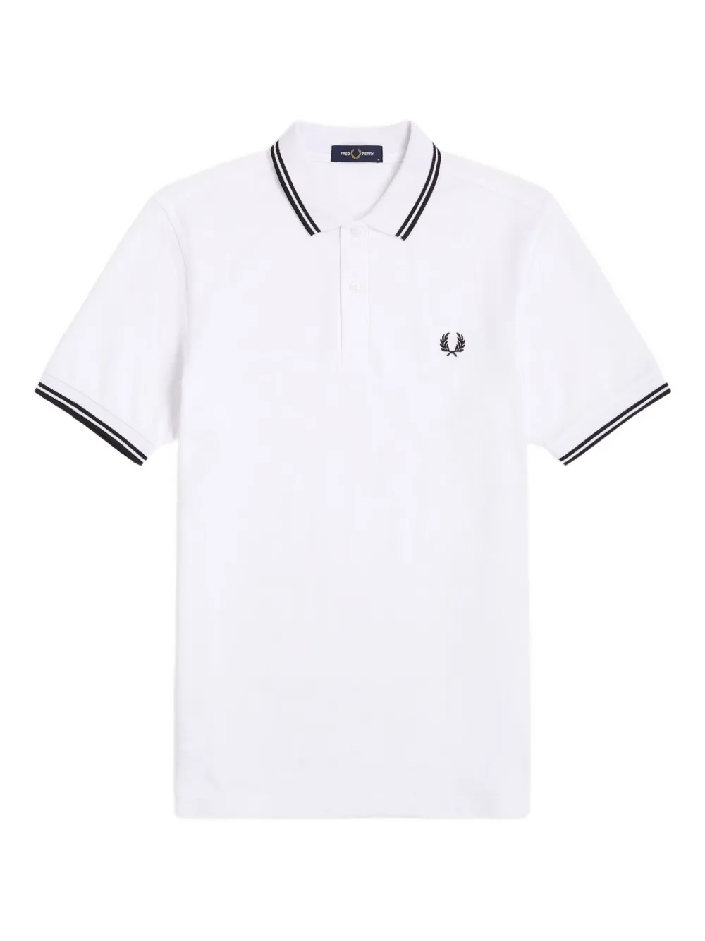 Fred Perry Poloshirt met gestreepte afwerking Wit