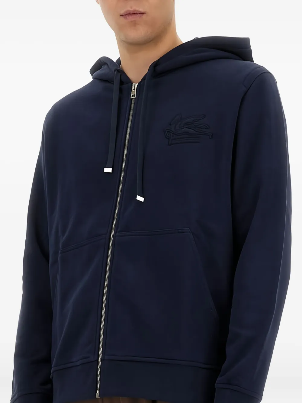 ETRO Hoodie met geborduurd logo Blauw