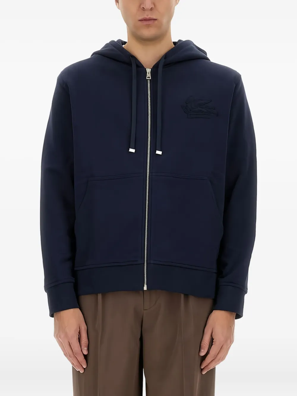 ETRO Hoodie met geborduurd logo Blauw