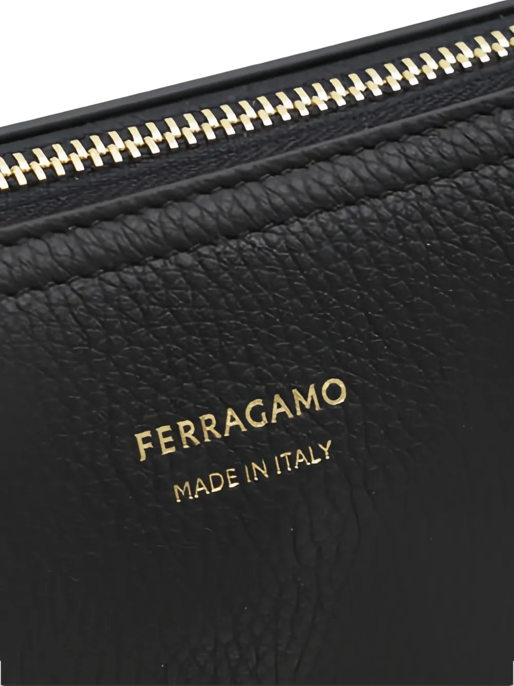 Ferragamo Kleine ovalen leren schoudertas Zwart