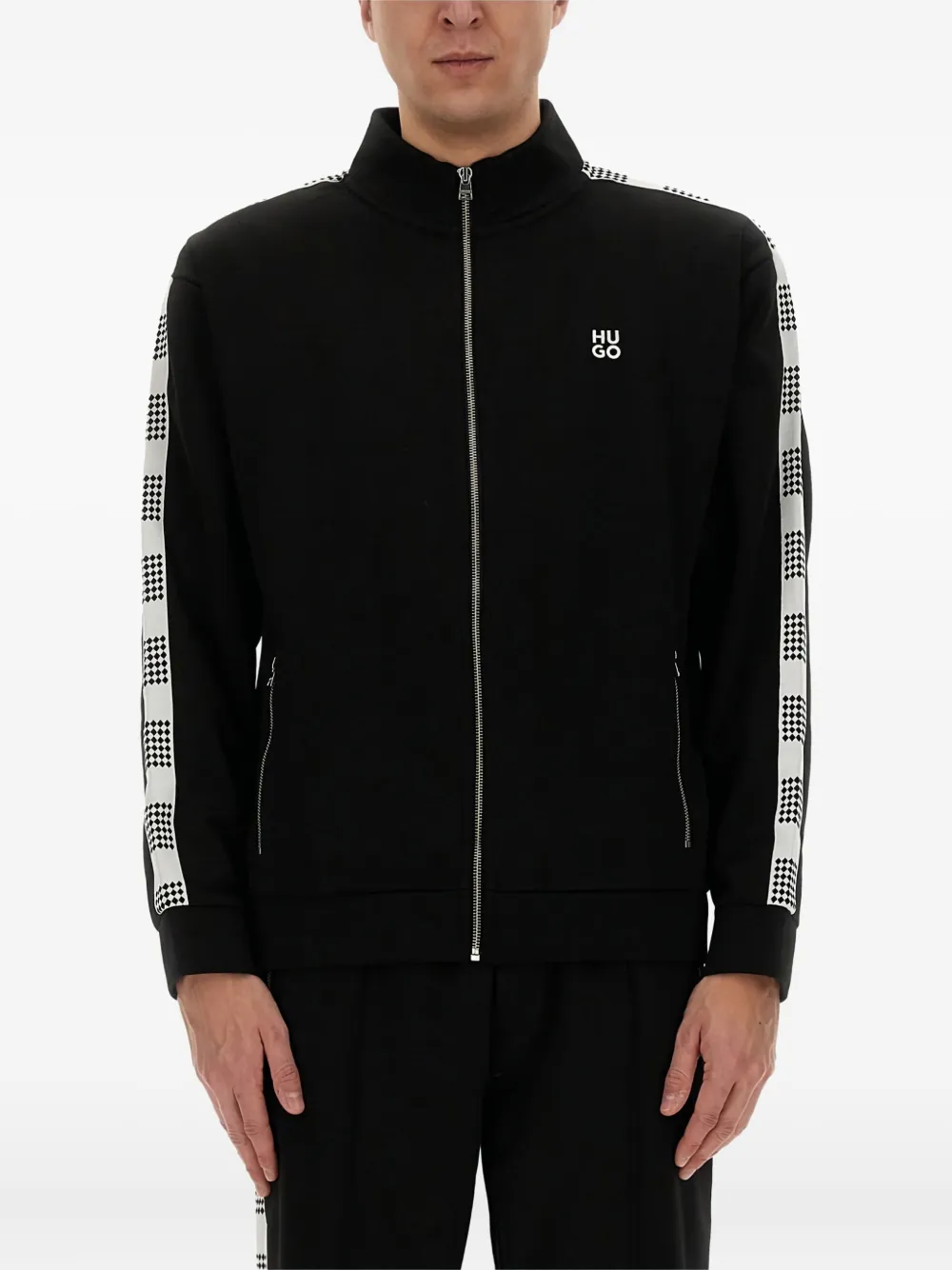 HUGO panelled zip-up jacket | Black | Image 1