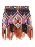 ISABEL MARANT Yolana beaded fringe mini skirt - Orange