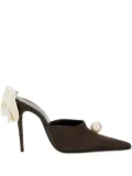 Magda Butrym pearl-embellished pointed-toe mules - Brown
