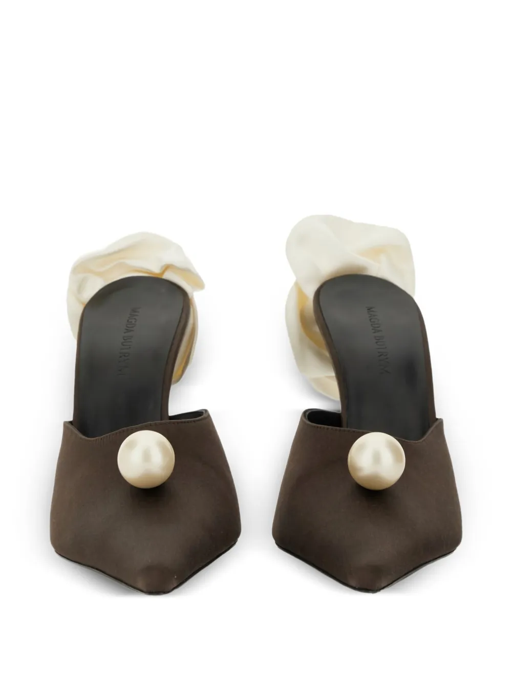 Magda Butrym pearl-embellished pointed-toe mules Brown