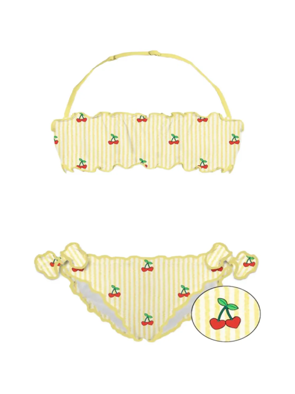MC2 Saint Barth Kids striped cherry-print bikini - Giallo
